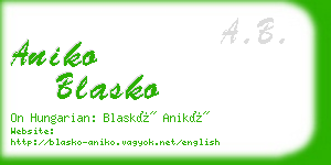 aniko blasko business card